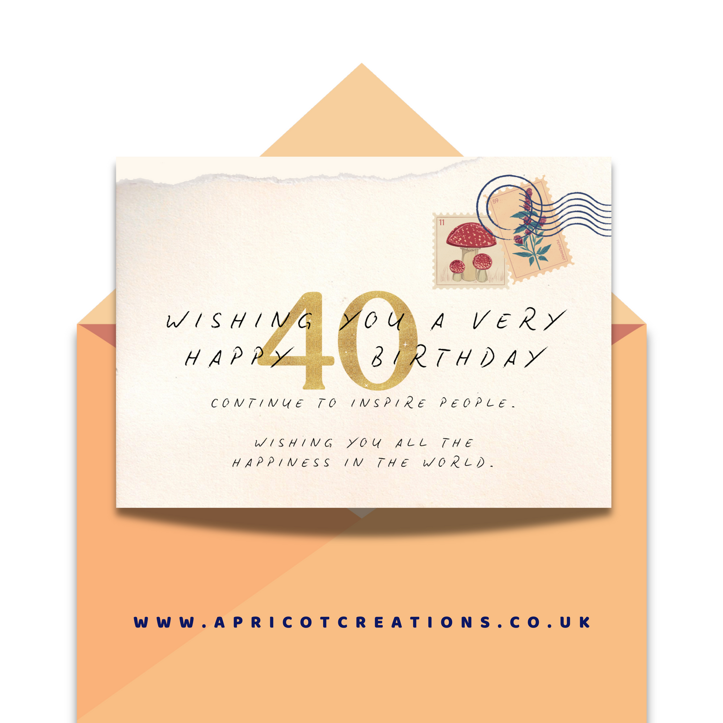 happy 40th postcard (animated e-card)