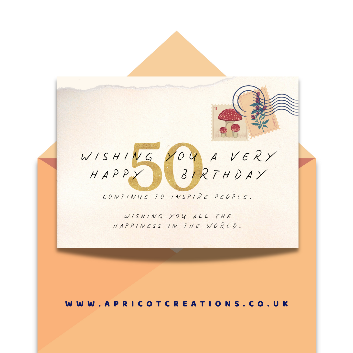 happy 50th postcard (animated e-card)