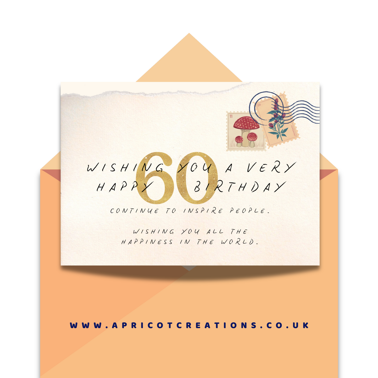 happy 60th postcard (animated e-card)